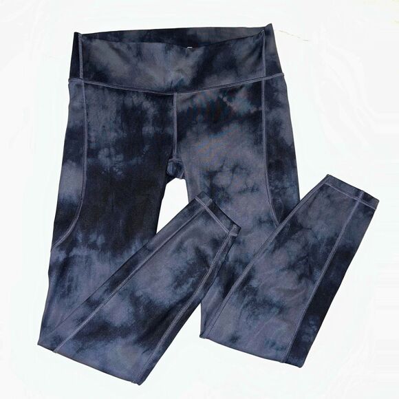 Gap Fit Small Maternity Leggings Ankle Length Navy Blue Tie Dye Low Rise EUC - Picture 1 of 6